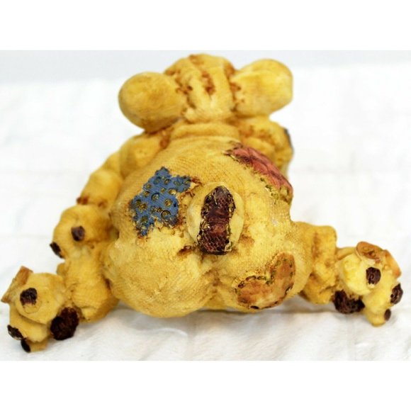 Bear Stocking Hanger Patchwork Country Raggedy Yellow Shelf Figurine Resin - Picture 4 of 8